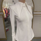White exaggerated collar and cuffs shirt